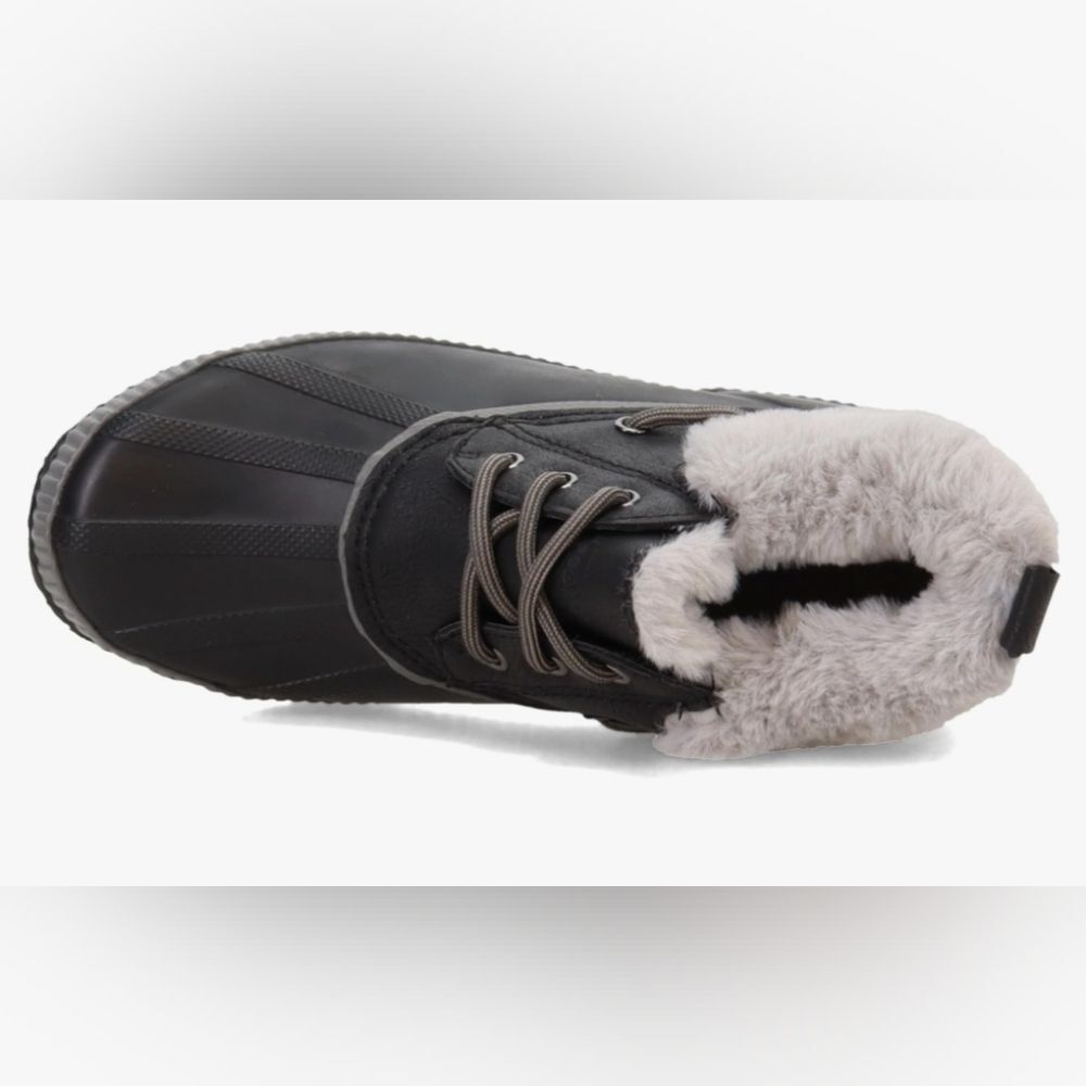 JSport by Jambu Women's Mary Ankle Rain Boot Fur Trim Black Grey NWT, Size 10 - Picture 6 of 7